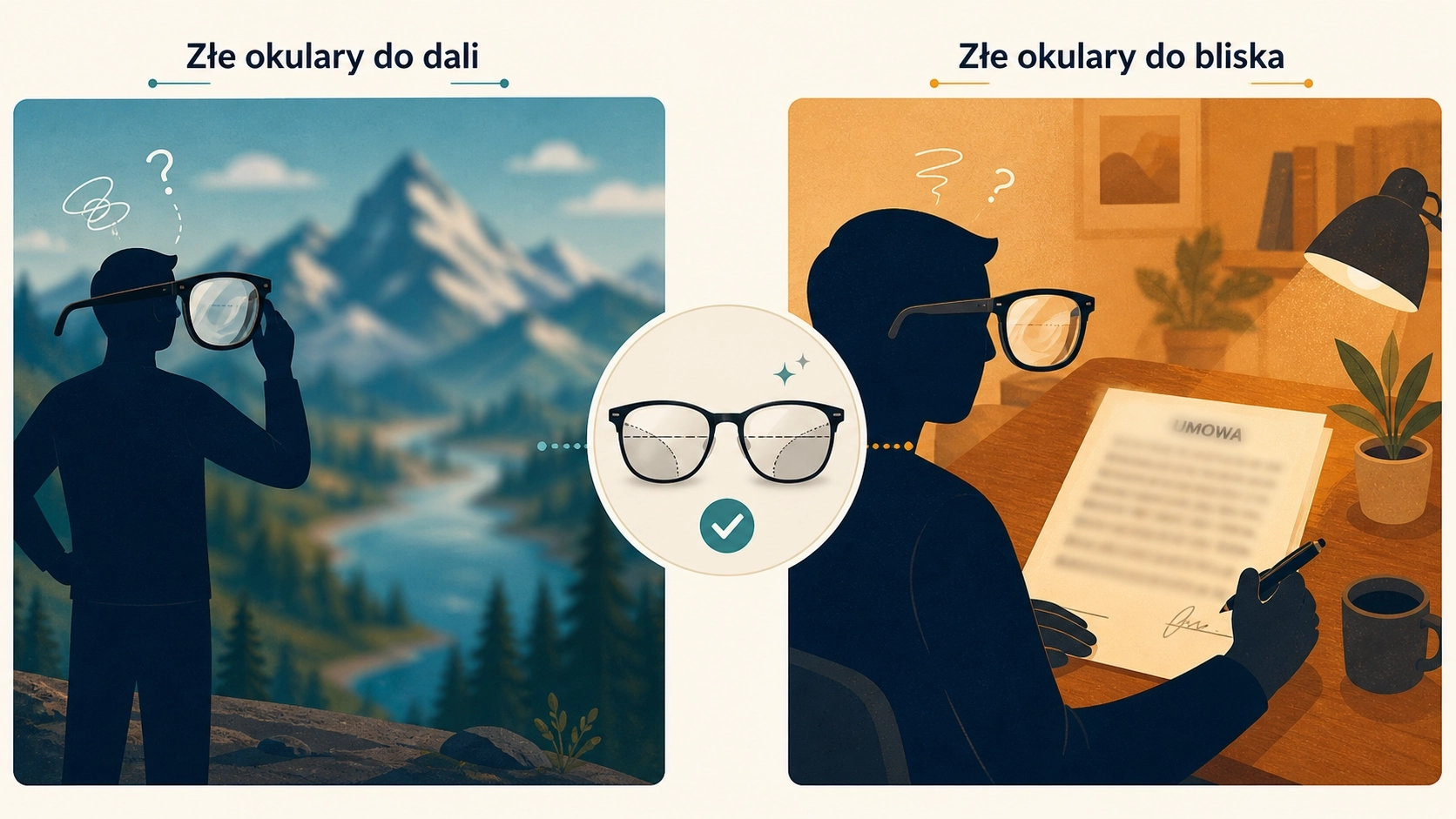 Metafora okularów — nieadekwatna optyka
